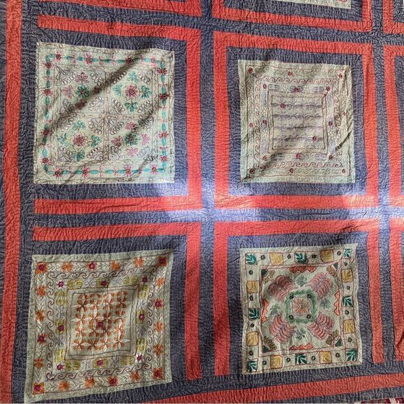 Vintage handmade Indian throw/bedspread - never used - Picture 5 of 12